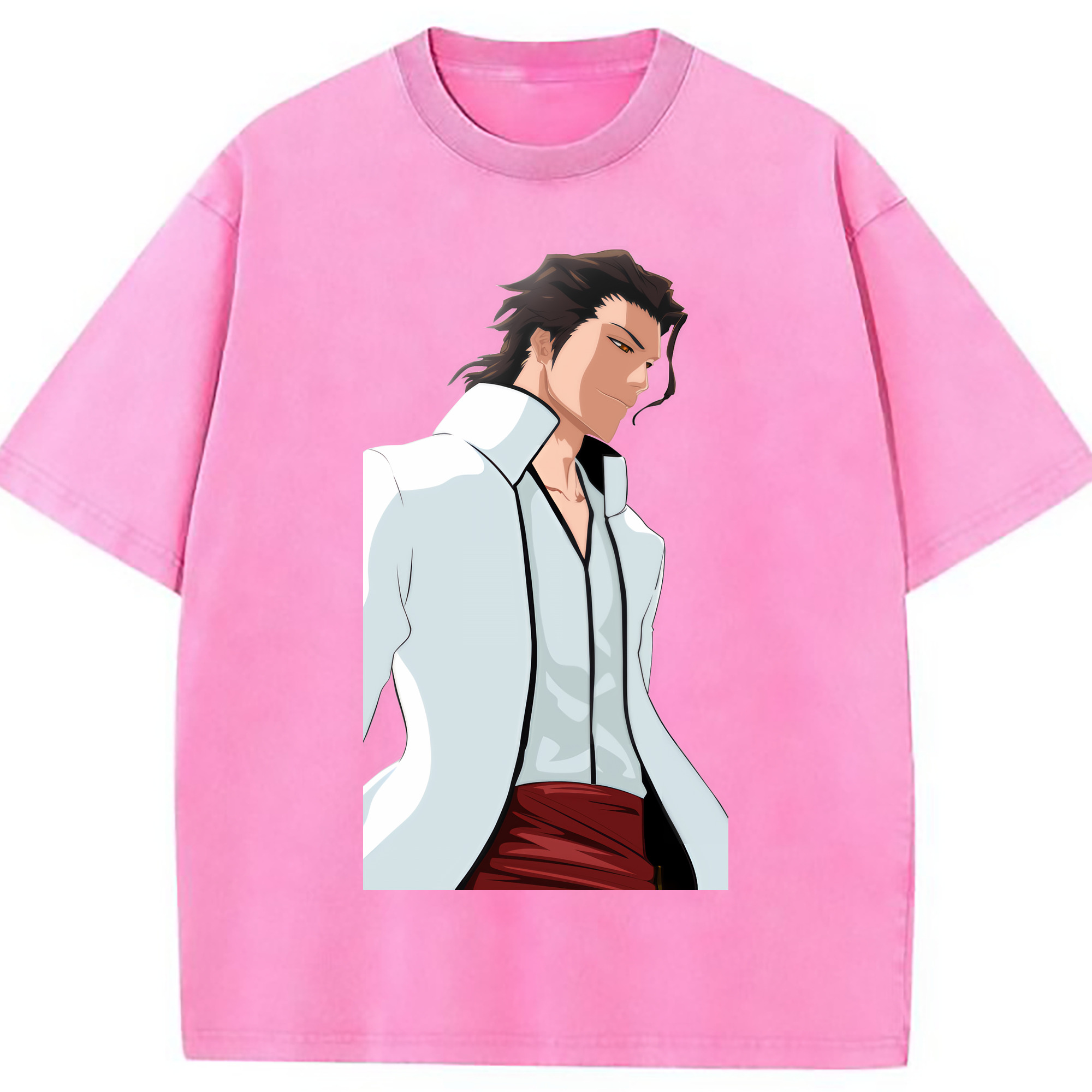 （画像用） ブリーチ 藍染 惣右介（あいぜん そうすけ） BLEACH Aizen Sousuke 綿100% ヴィンテージ風 半袖Tシャツ（フロントプリント）